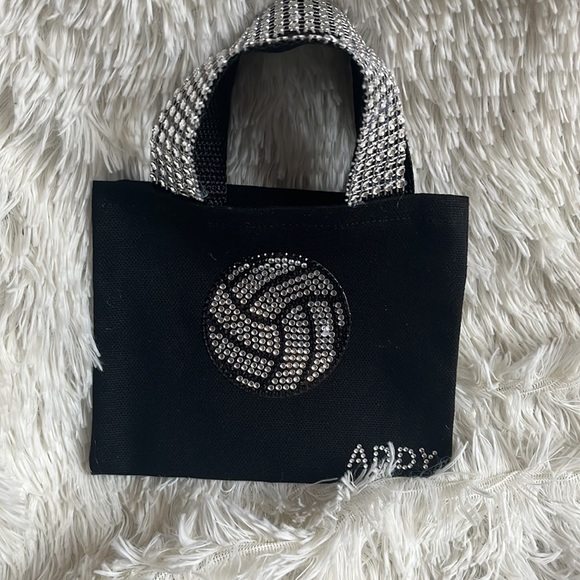 unbranded Handbags - Custom designed black canvas Mini Glam Tote with embellished handles